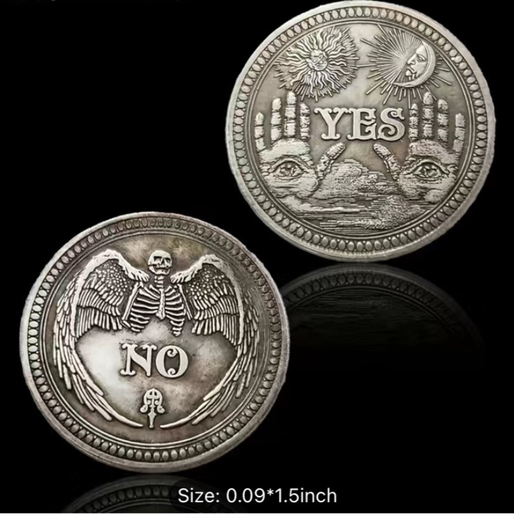 Oracle Divination Yes or No Prediction Coin +Free Gift